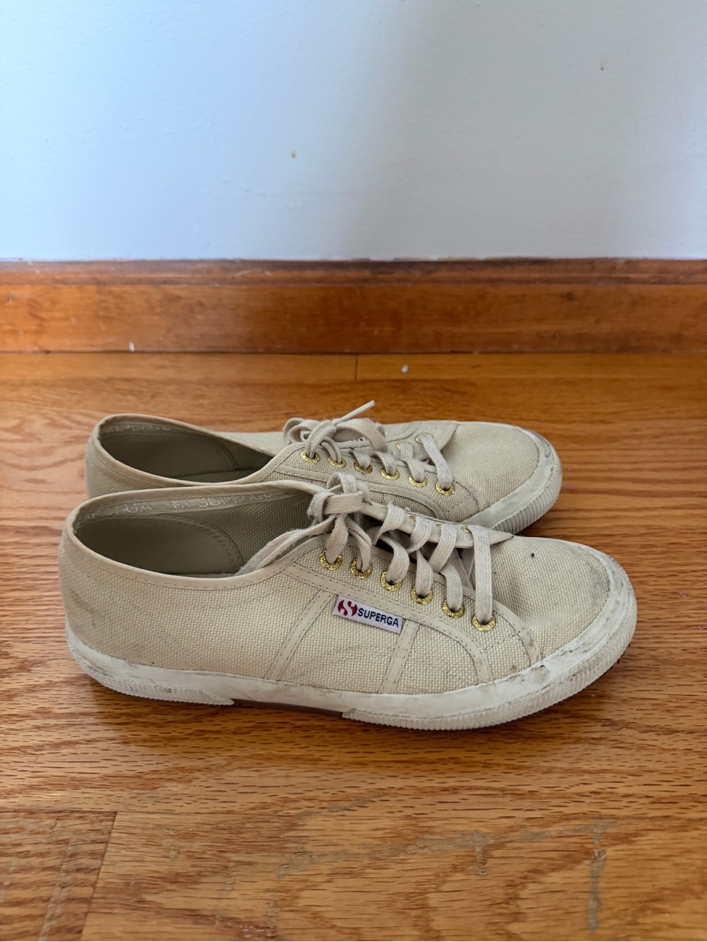 Superga Natural Canvas Low-Top Sneakers
